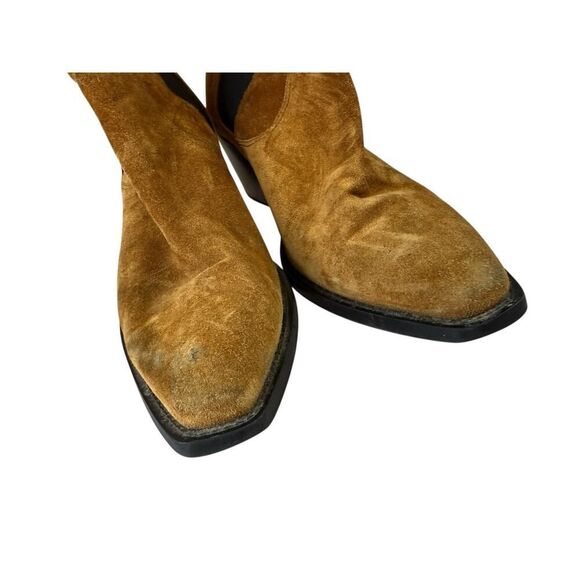 Everlane Western Chelsea Suede Ankle Boots Brown Leather Pull-On US 9 Italy - Picture 5 of 10